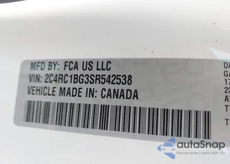 2025 Chrysler Pacifica Select из США, поврежденный, VIN 2C4RC1BG3SR542538